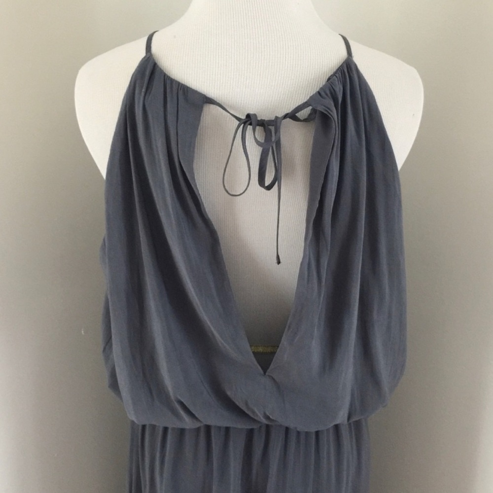 H&M • Gray Open Back Halter Maxi Dress, sz 4 - Picture 3 of 10